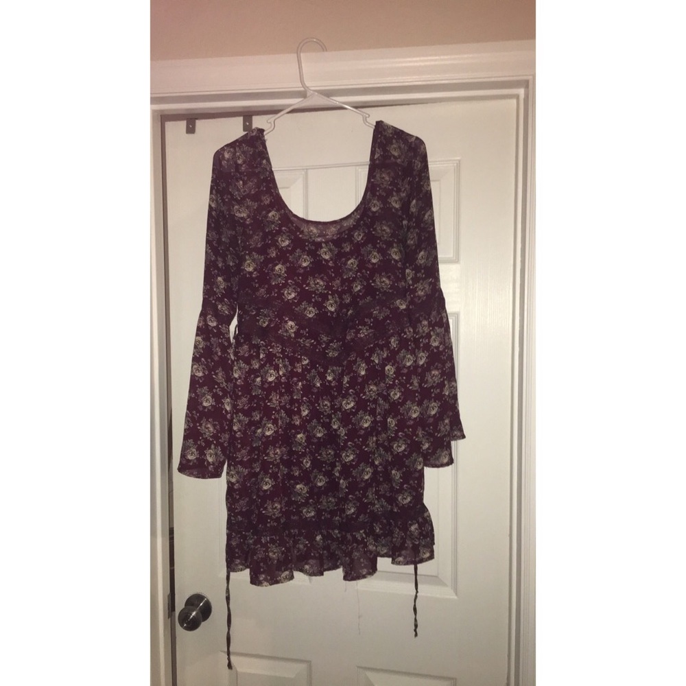 Maroon Knee Length Dress